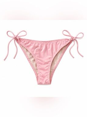 LIGHT PINK RUFFLE TIE SIDE BIKINI BOTTOM